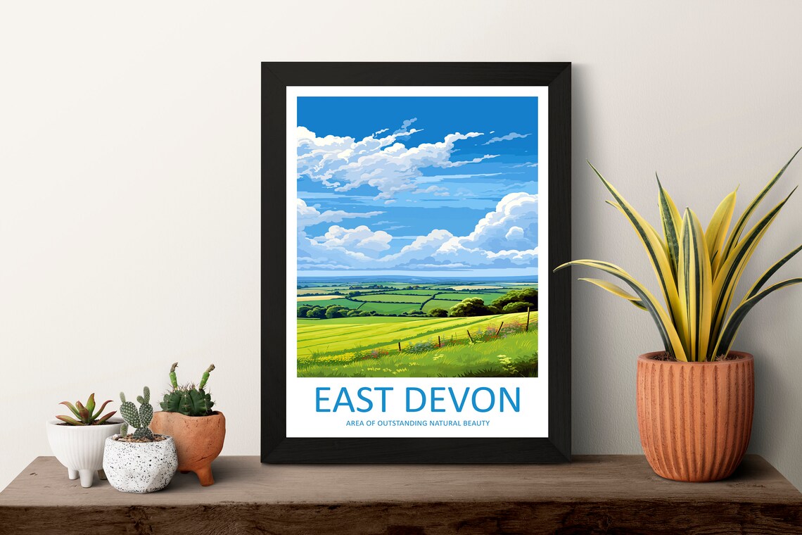 East Devon Travel Poster, AONB Home Decor - Image 3