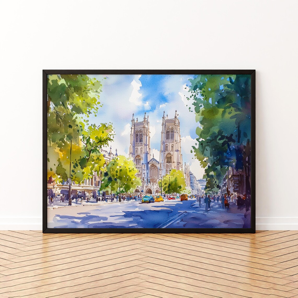 Westminster Abbey London Watercolor Travel Poster
