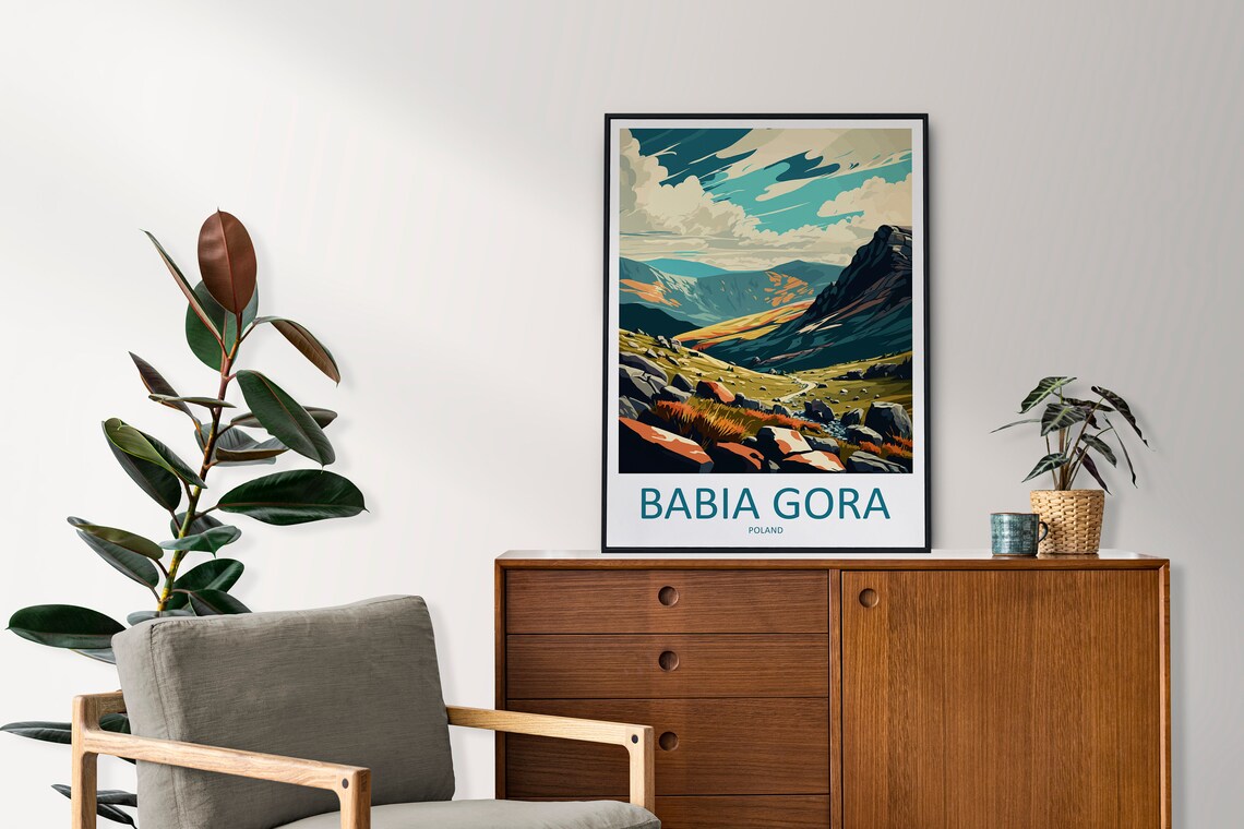 Babia Gora Rocky Mountain Peak Autumn Valley Travel Poster Poland - Image 2