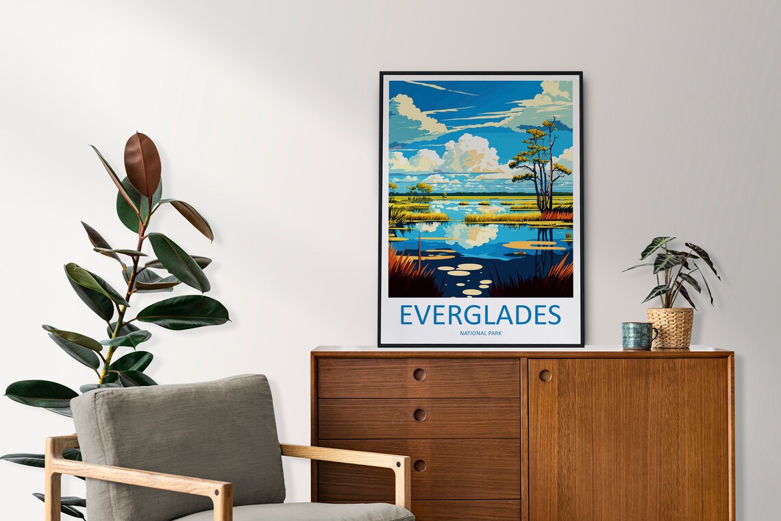 Everglades National Park Wetland Reflections Bright Wildlife Poster - Image 2