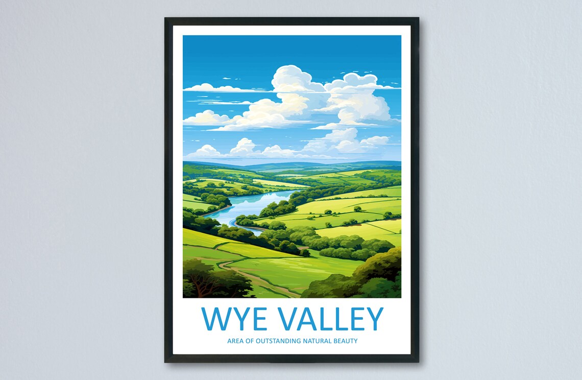 Wye Valley Travel Poster, AONB Wall Print