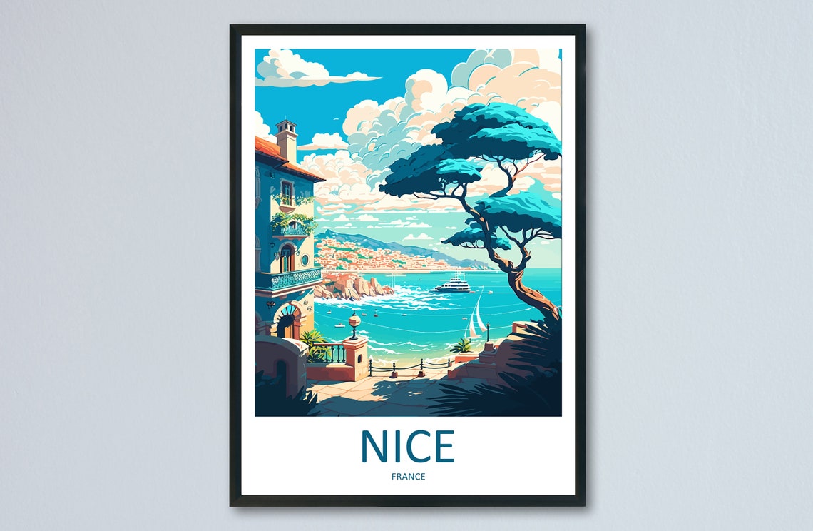 Nice France Print Nice France Home Decor Cityscape Art Print Nice France Wall Art For Travel Enthusiast Gift Wall Hanging Nice France Poster