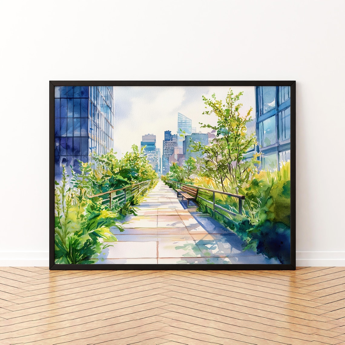 The High Line New York Watercolor Travel Poster