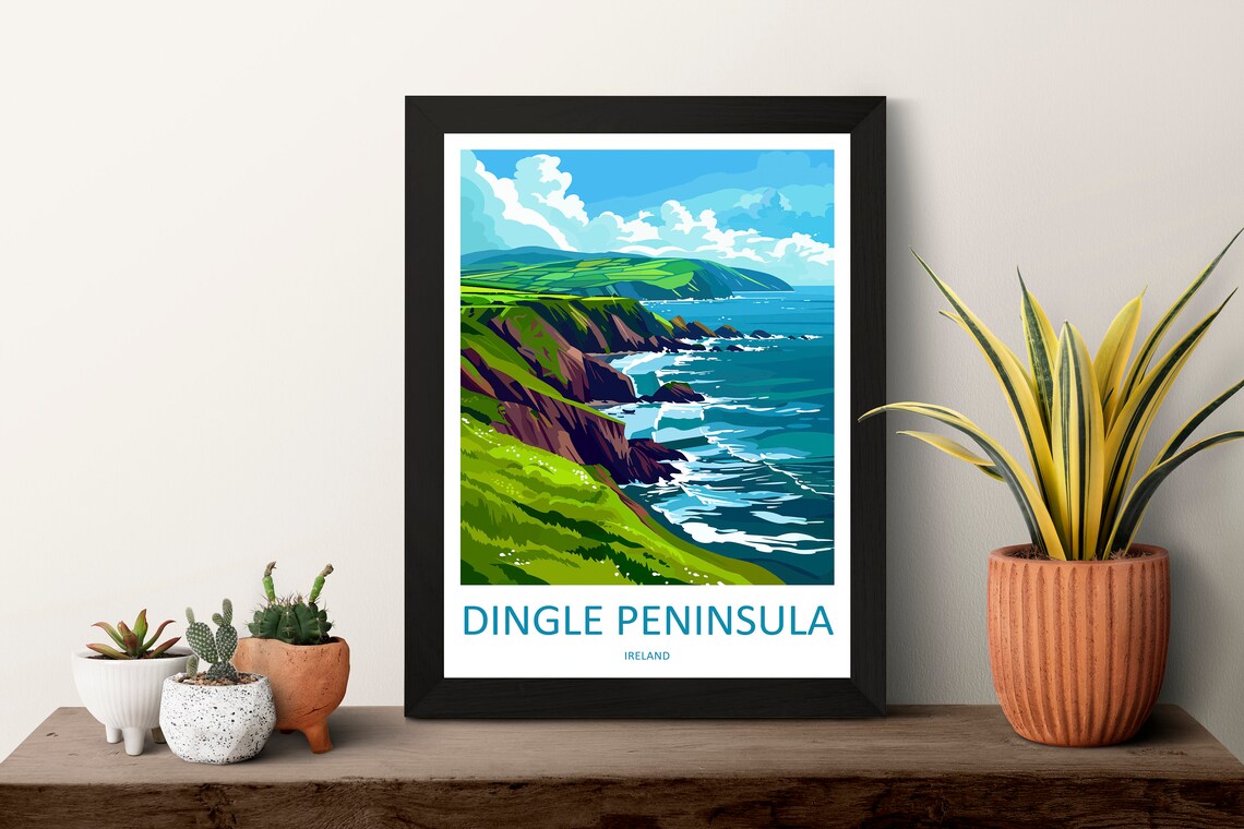 Dingle Peninsula Travel Poster, Ireland Landscape - Image 3