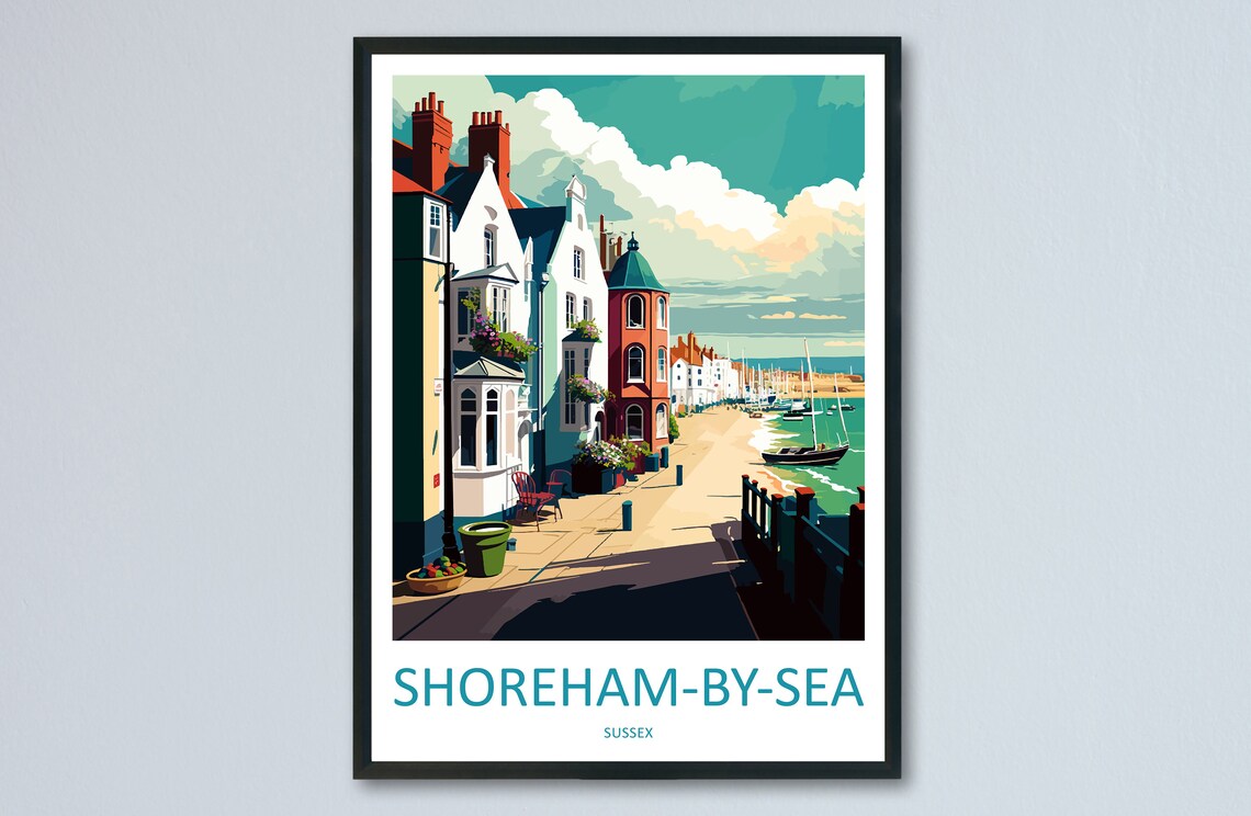 Shoreham On Sea Travel Poster, England Place Art