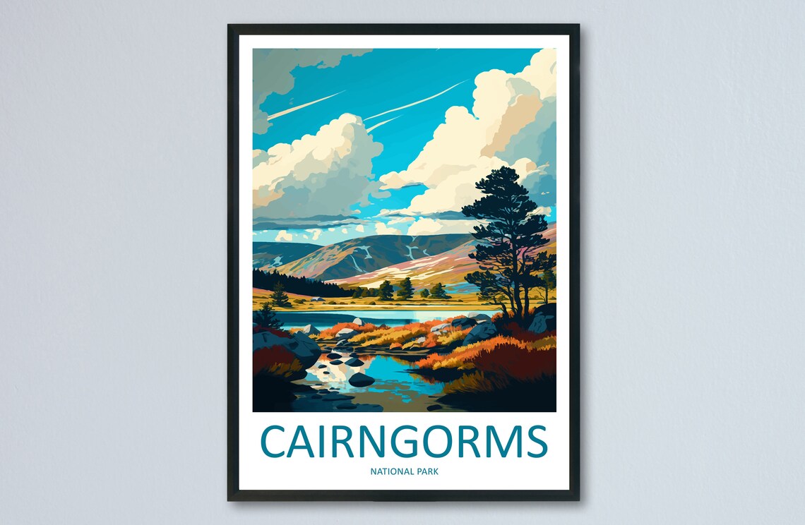 Cairngorms Travel Poster, National Park Wall Art