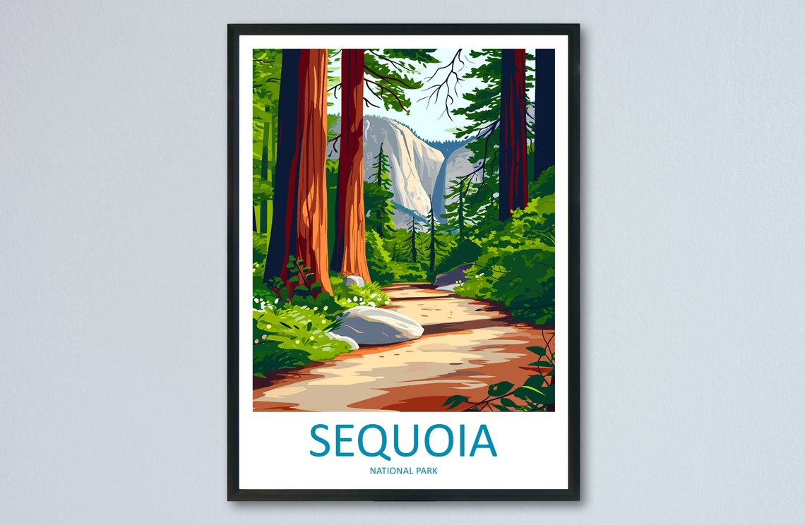 Sequoia National Park Giant Redwood Forest Trail Scenic Poster