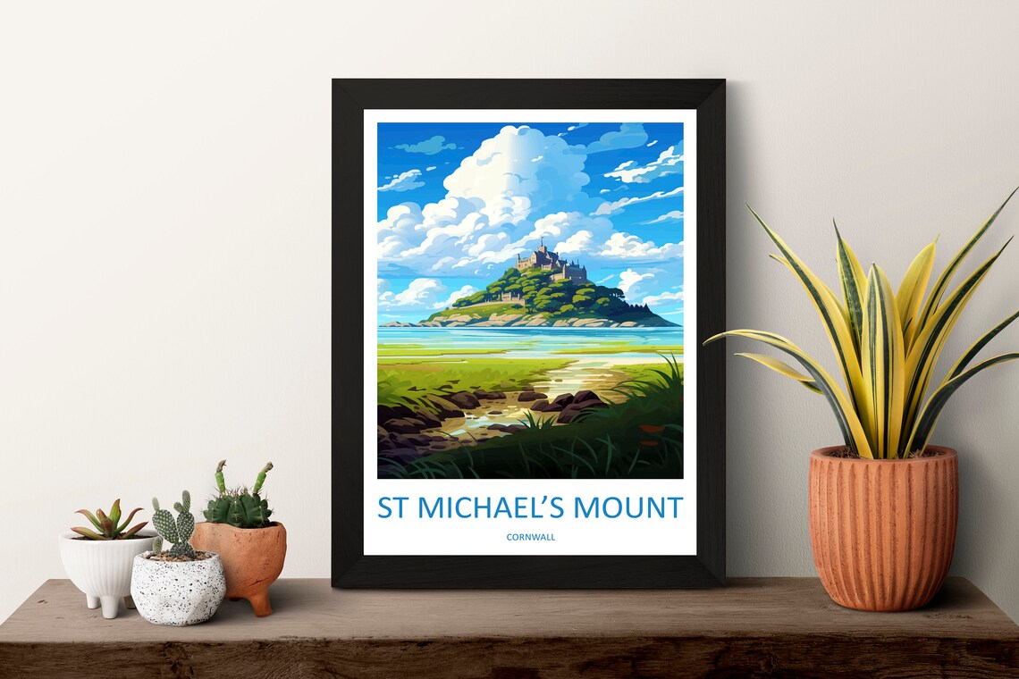 St Michaels Mount Travel Poster, Cornwall Wall Art - Image 3