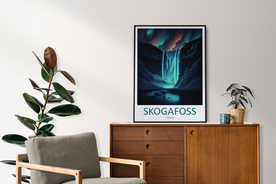 Skogafoss Travel Poster, Iceland Wall Decor - Image 2