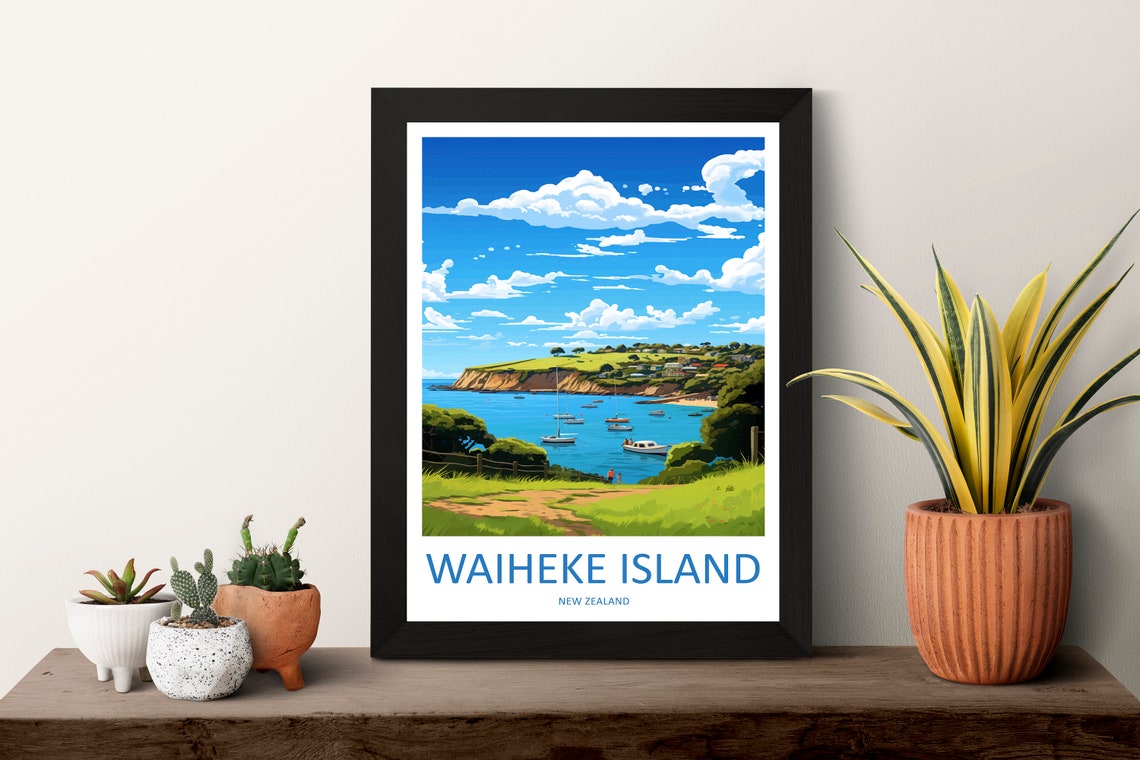 Waiheke Island Travel Print Wall Art Waiheke Island Wall Hanging Home Dcor Waiheke Island Gift Art Lovers New Zealand Art Lover Gift Print - Image 3