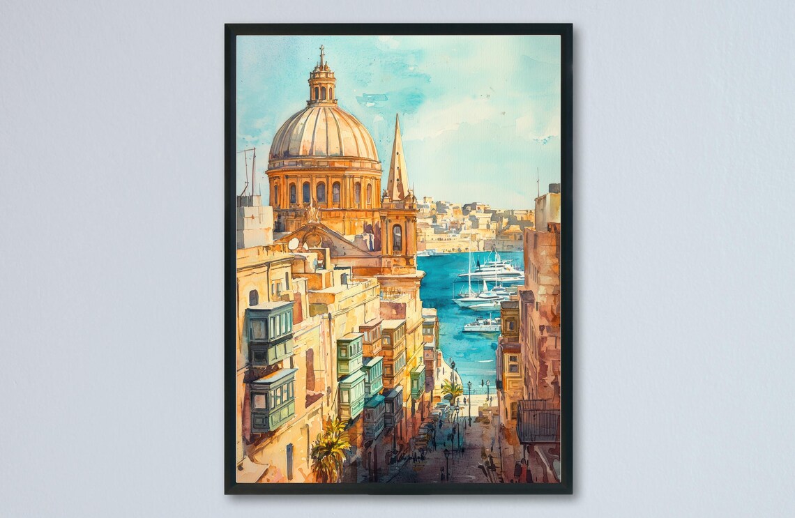 Vallarta Watercolor Poster Travel Print Mexico Art Beach Decor Wall