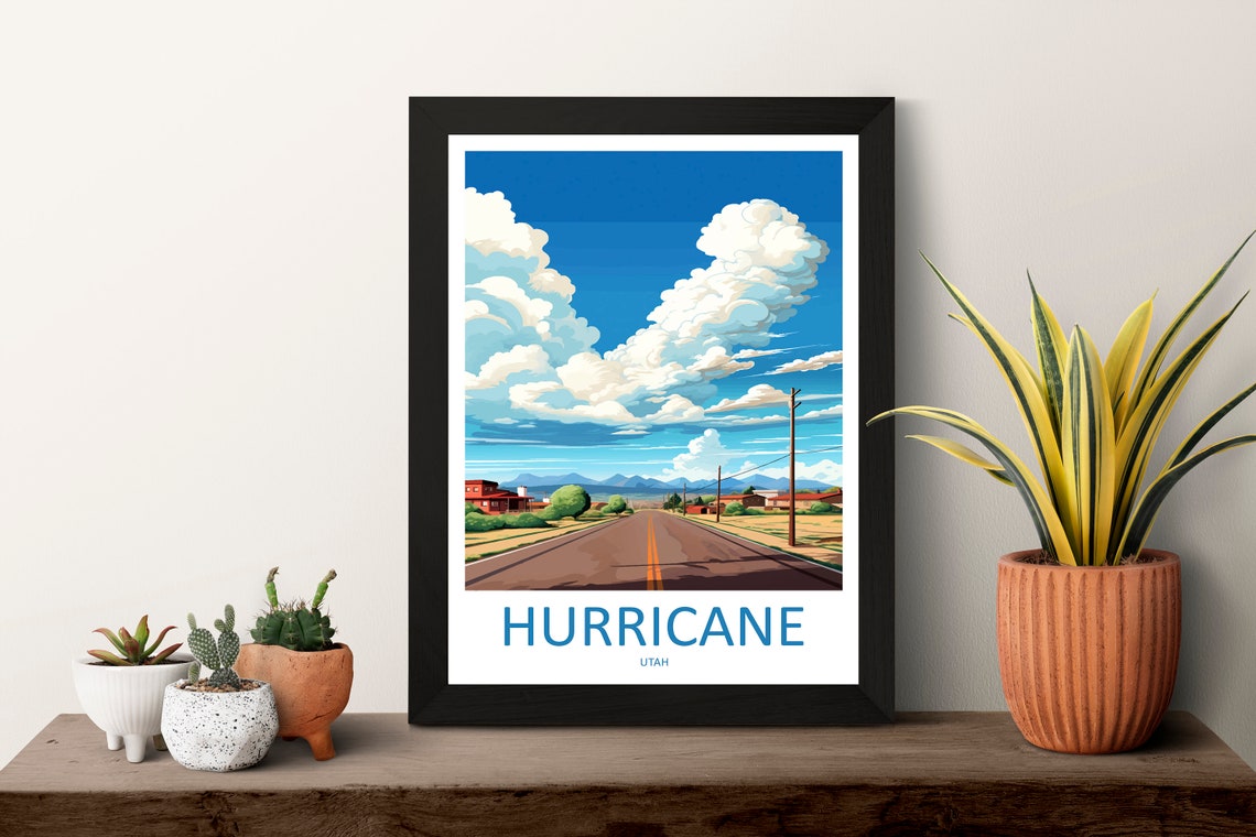 Hurricane Utah Open Desert Highway Big Sky Country Road Trip Poster - Image 3