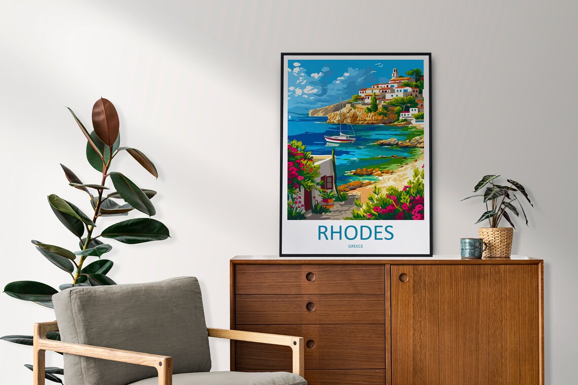Rhodes Greece Travel Poster, Home Decoration - Image 2