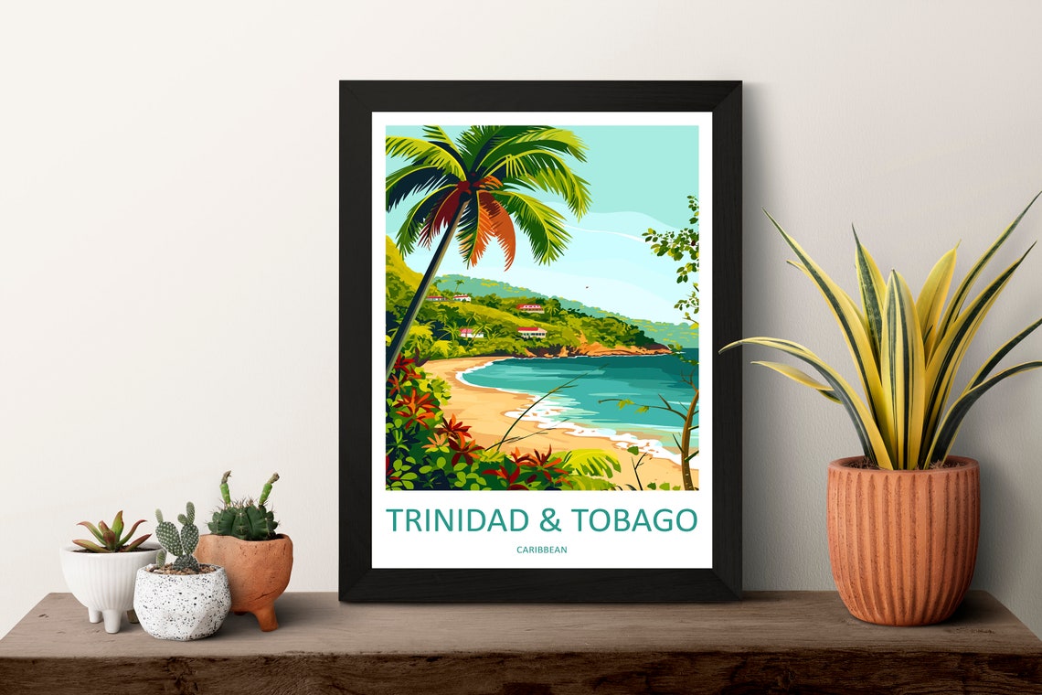 Trinidad And Tobago Travel Print Wall Art Trinidad And Tobago Wall Hanging Home Dcor Trinidad And Tobago Gift Art Lovers Wall Art Caribbean - Image 3