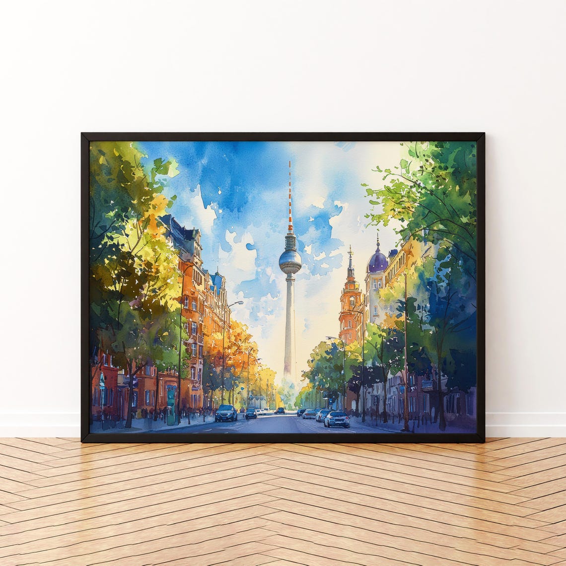 Berlin Watercolor Poster Landscape Wall Art Hanging Home Dcor Gift Lovers Germany