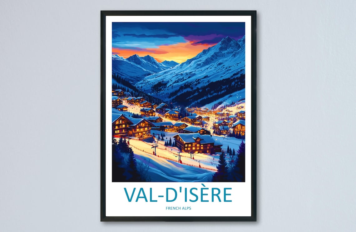 Val Disre Travel Poster, Ski Lover Wall Art