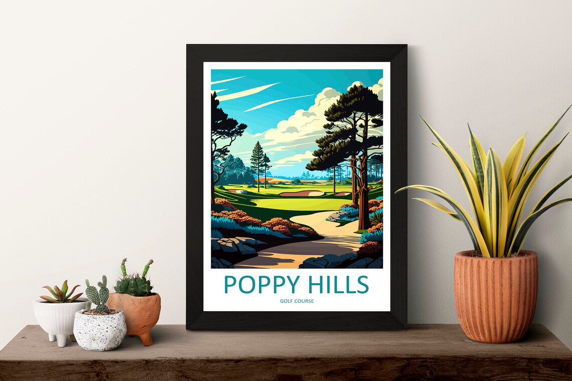 Poppy Hills Golf Course Travel Poster, Golf Wall Art - Image 3