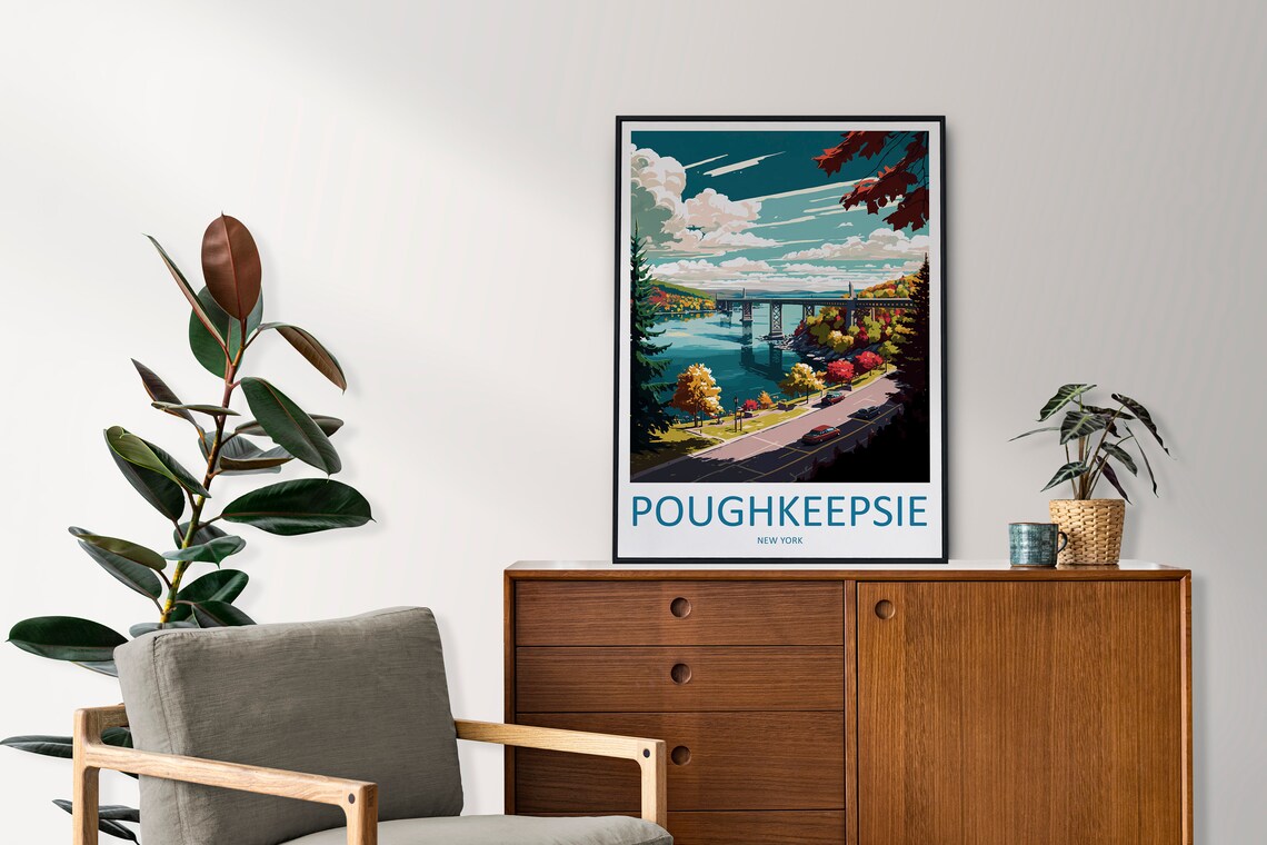Poughkeepsie Travel Poster, New York State Art - Image 2