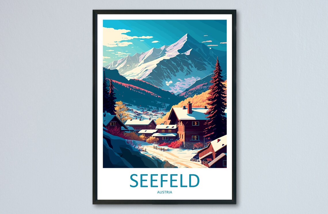 Seefeld Travel Poster, Austria Place Art