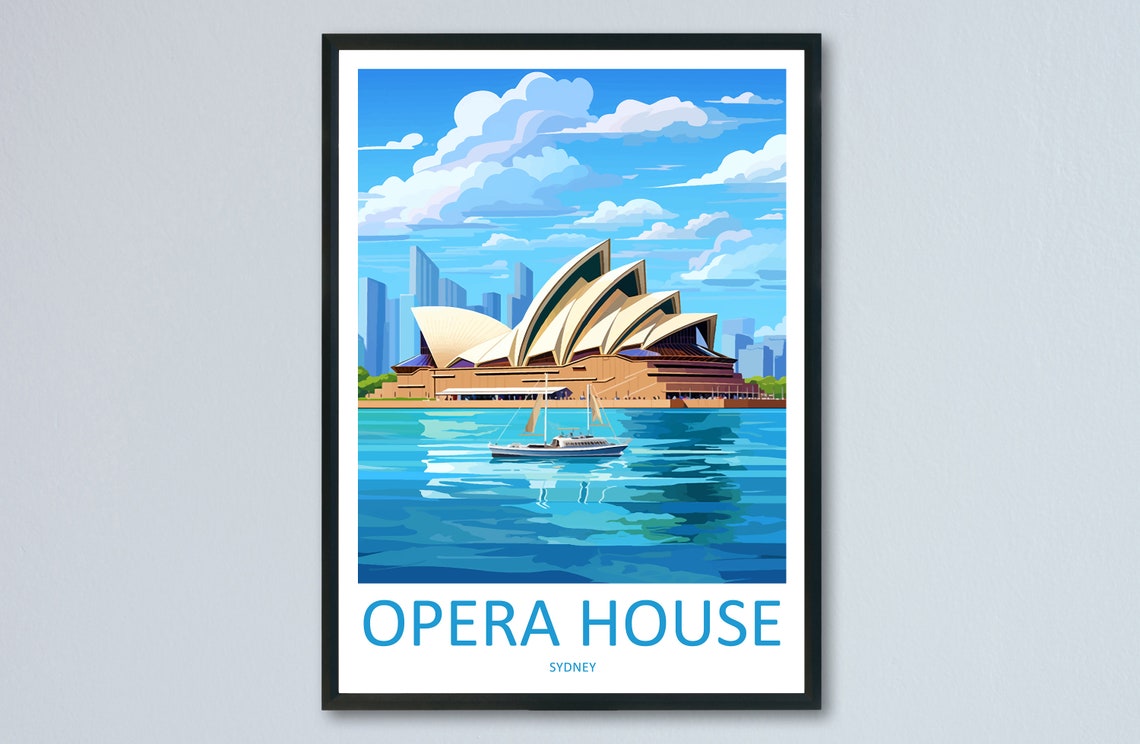 Sydney Opera House Iconic White Sails on Blue Harbour Poster