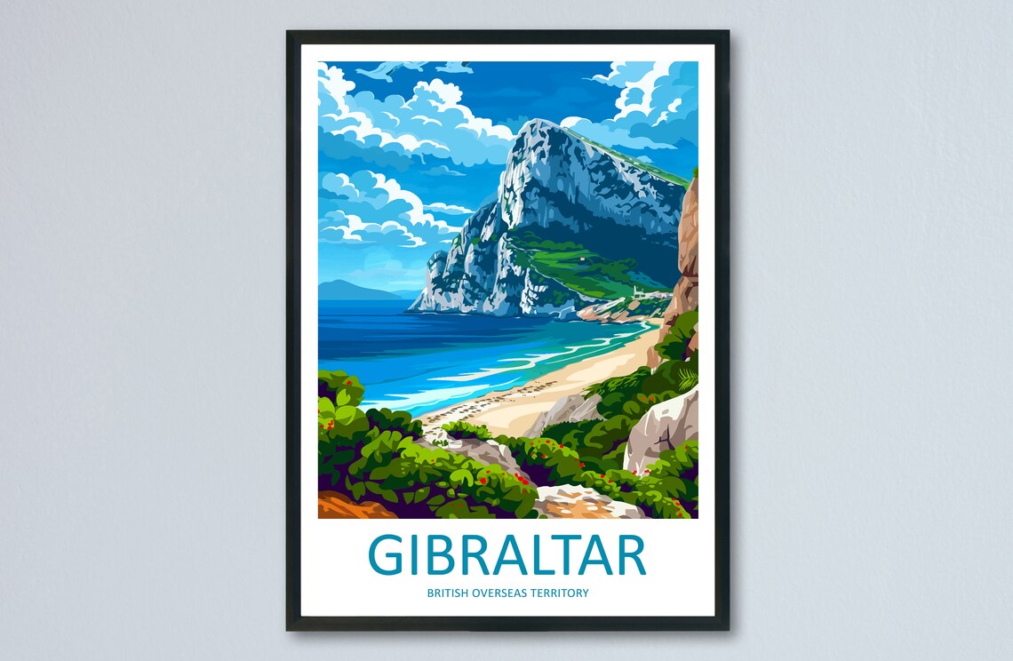 Gibraltar Travel Poster, British Overseas Territory