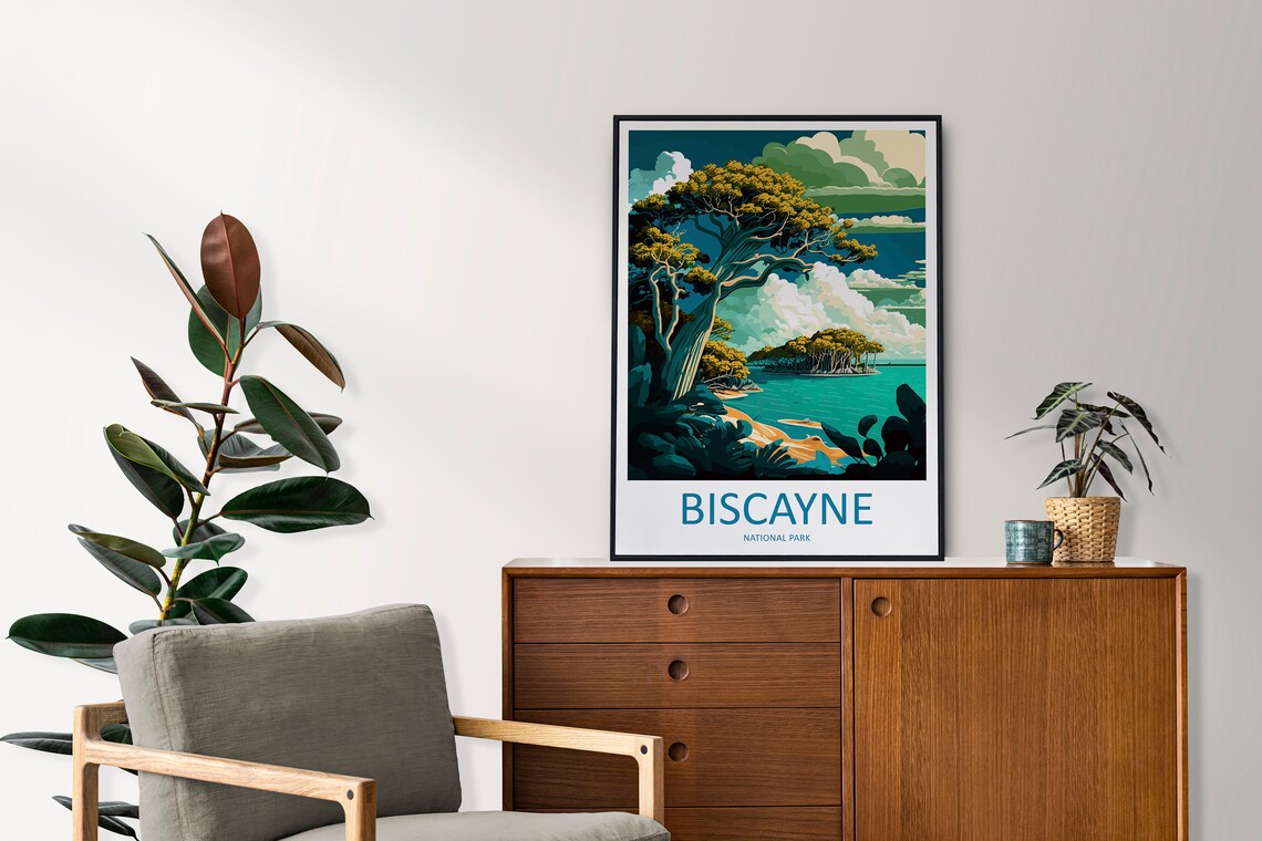 Biscayne National Park Florida Coastal Mangrove Vintage Travel Poster - Image 2
