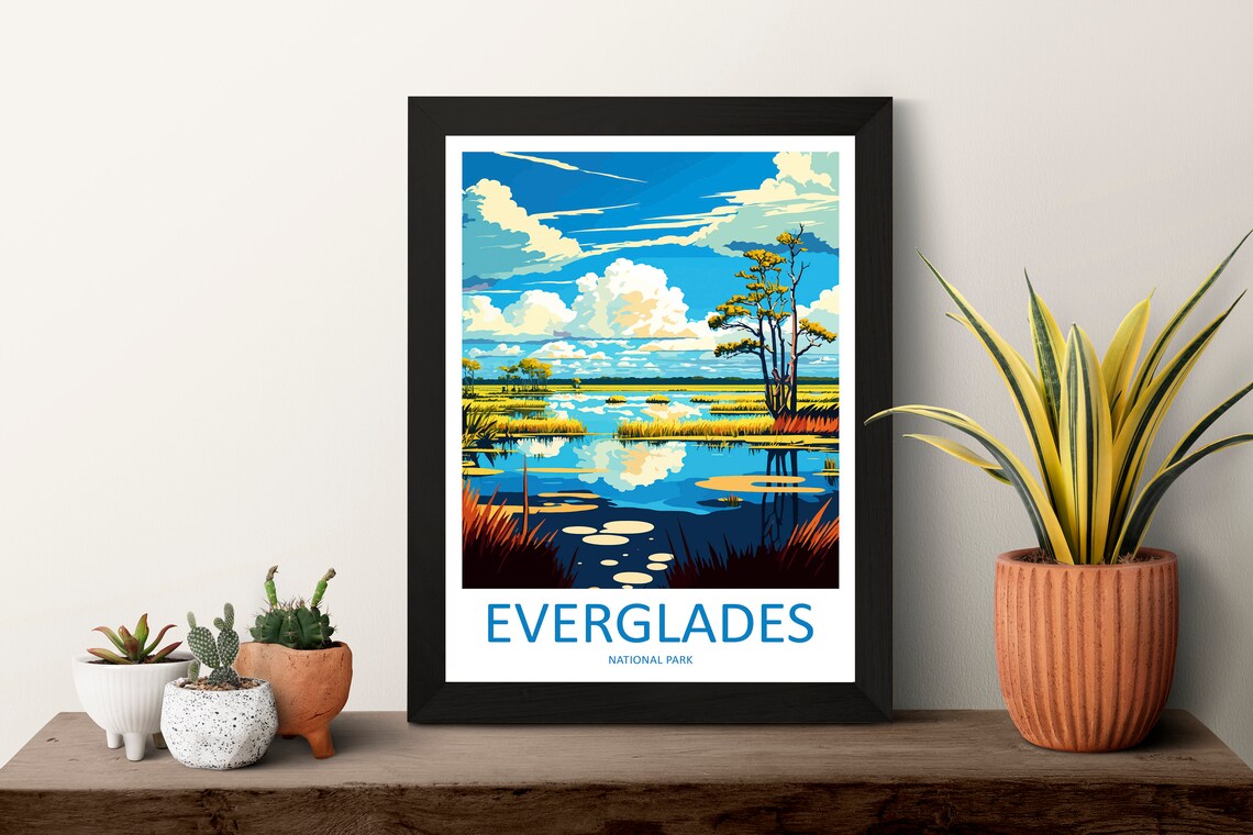 Everglades National Park Wetland Reflections Bright Wildlife Poster - Image 3