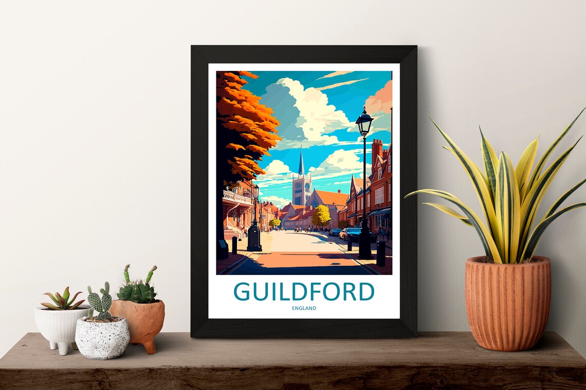 Guildford Travel Poster, England Wall Art Print - Image 3