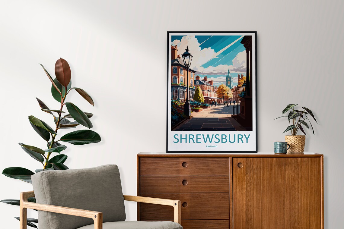 Shrewsbury Travel Poster, England Wall Art - Image 2