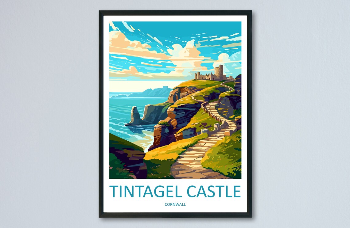 Tintagel Castle Travel Poster, England Wall Art