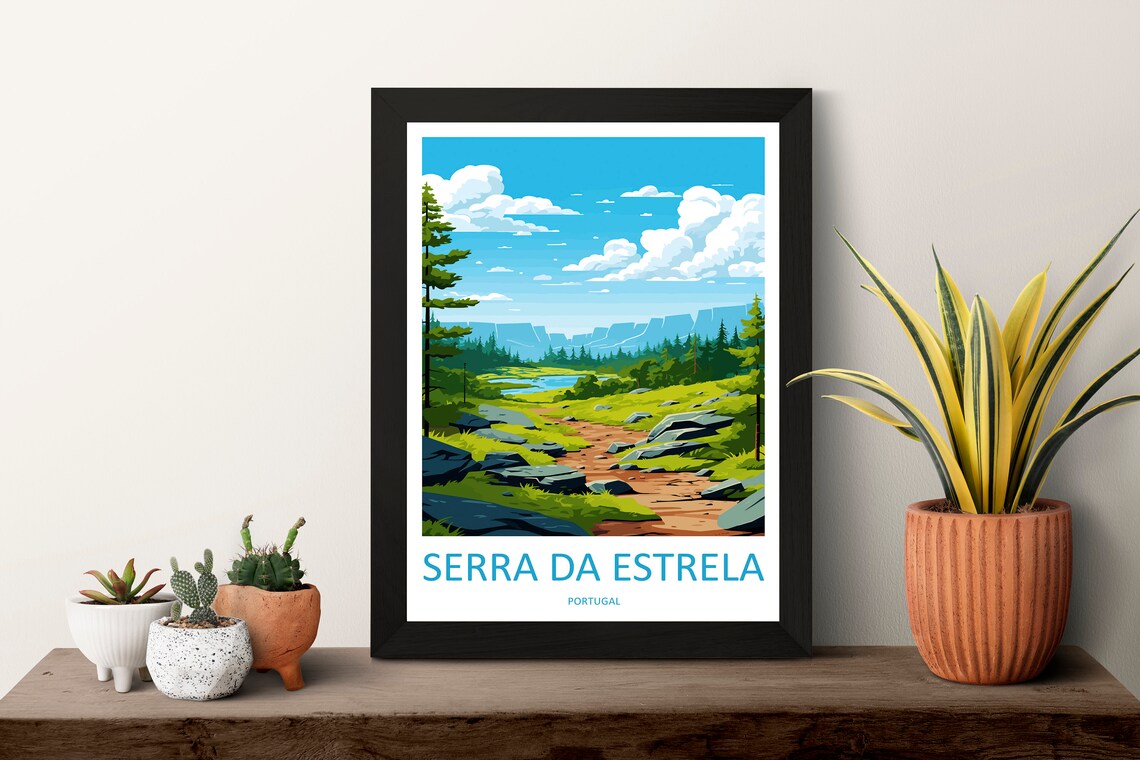 Serra da Estrela Portugal Mountain Trail Landscape Travel Poster - Image 3