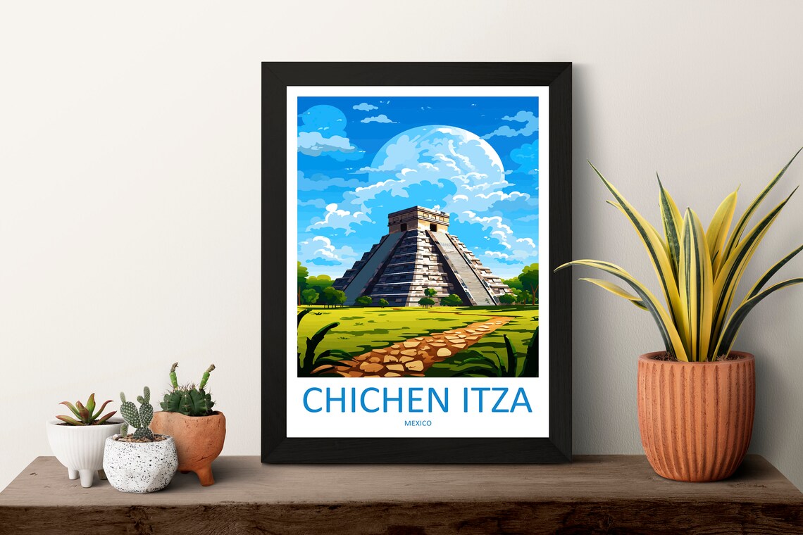 Chichen Itza Travel Poster, Travel Art Print - Image 3