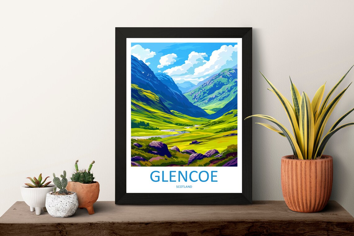 Glencoe Travel Poster, Scotland Wall Art Print - Image 3