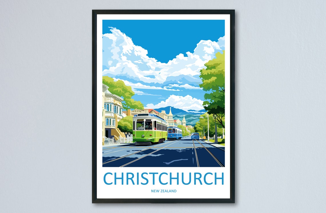 Christchurch Travel Print Wall Art Christchurch Wall Hanging Home Dcor Christchurch Gift Art Lovers New Zealand Art Lover Gift