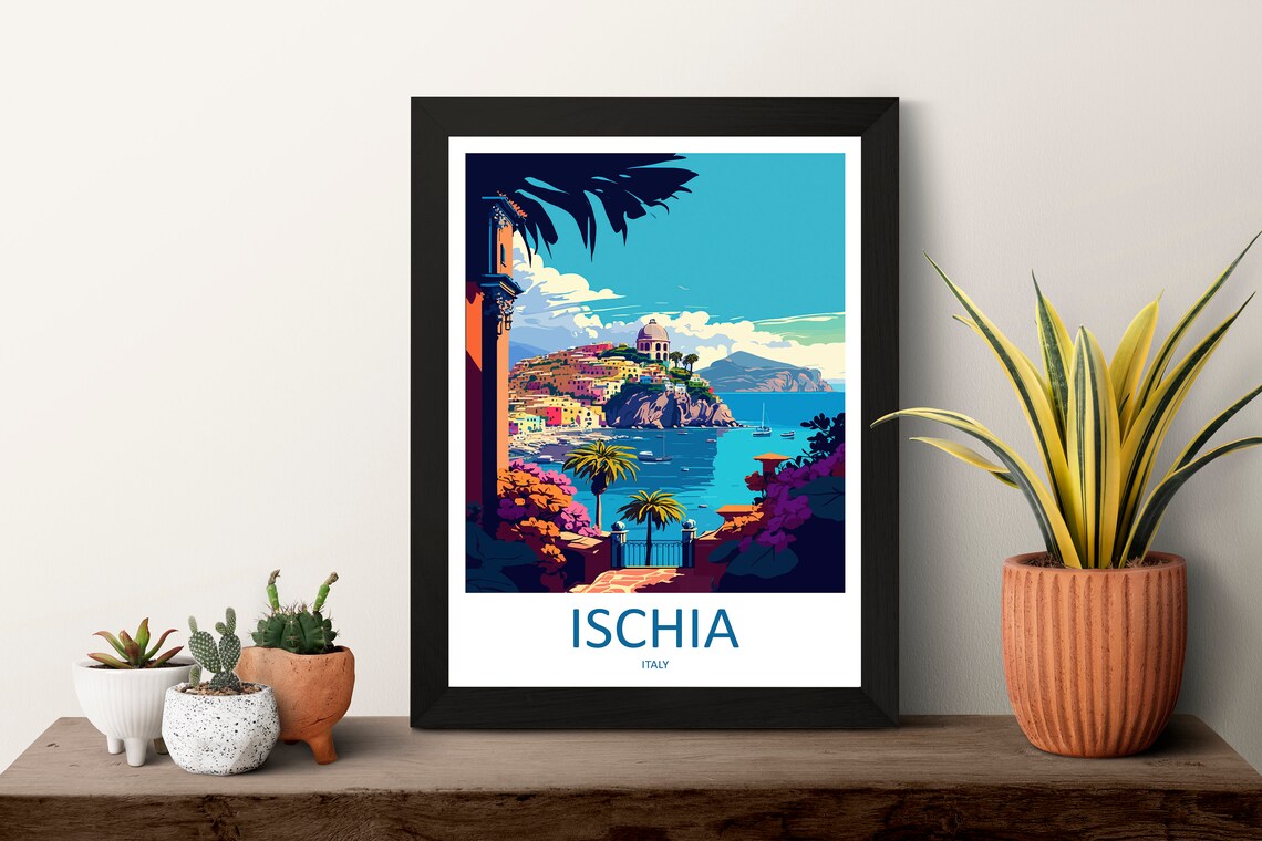 Ischia Travel Poster, Italy Coastal Wall Art - Image 3