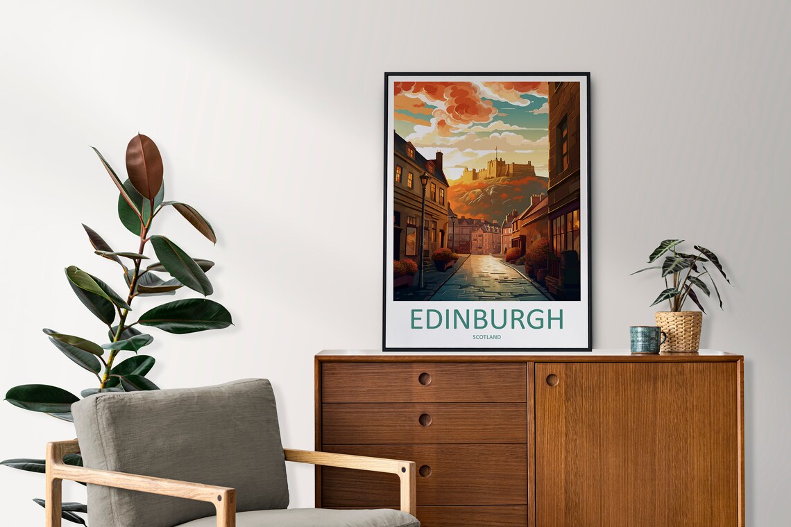 Edinburgh Cityscape Art Print, European Travel Decor - Image 2