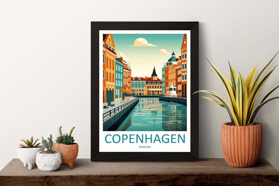 Copenhagen Gift Art Lover Travel Poster - Image 3