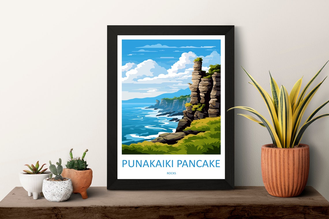 Punakaiki Pancake Rocks New Zealand Coastal Cliffs Scene Poster - Image 3