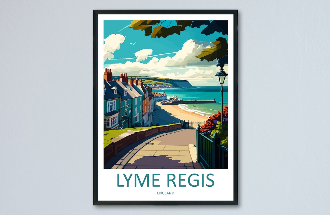 Lyme Regis Travel Poster, England Wall Art