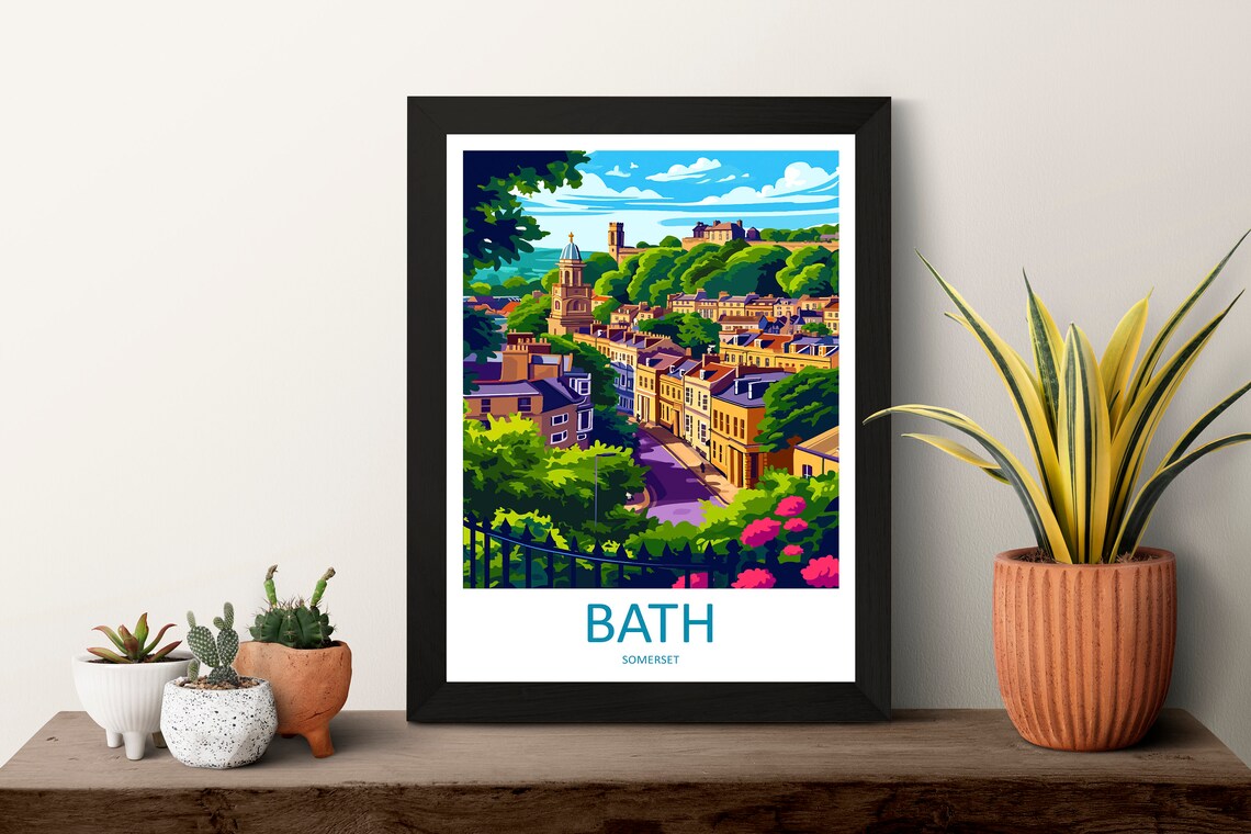 Bath Somerset Georgian City Streets Church Tower View Poster - Image 3