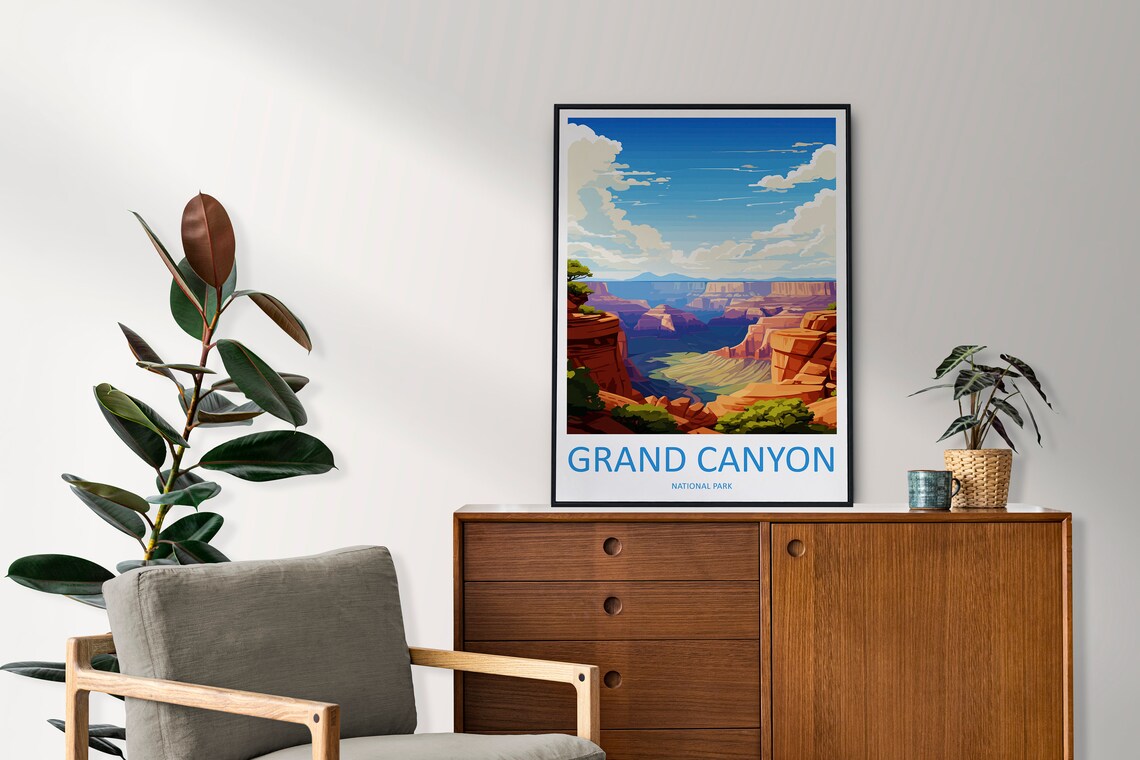 Grand Canyon National Park Vista View Illustrated Travel Poster - Image 2