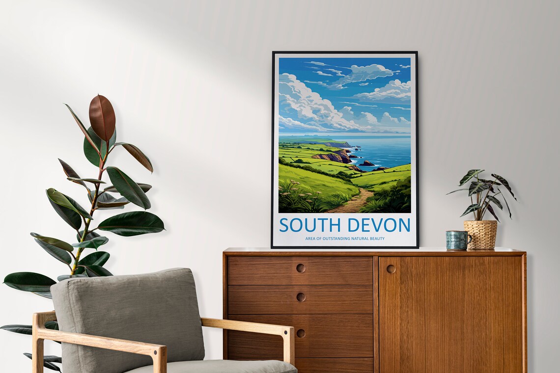 South Devon Travel Poster, AONB Wall Art - Image 2