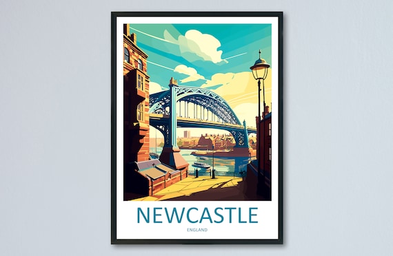 Newcastle Travel Poster, England City Art Print
