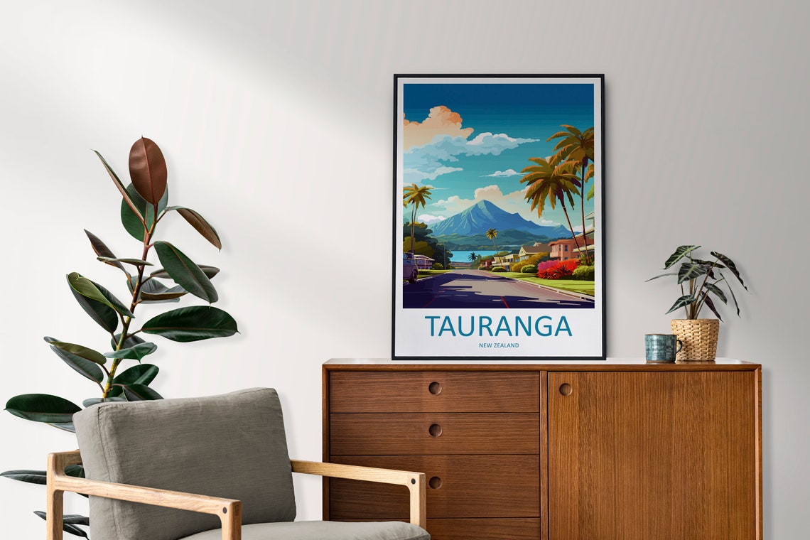Tauranga Travel Print Wall Art Tauranga Wall Hanging Home Dcor Tauranga Gift Art Lovers New Zealand Art Lover Gift Print New Zealand Art - Image 2