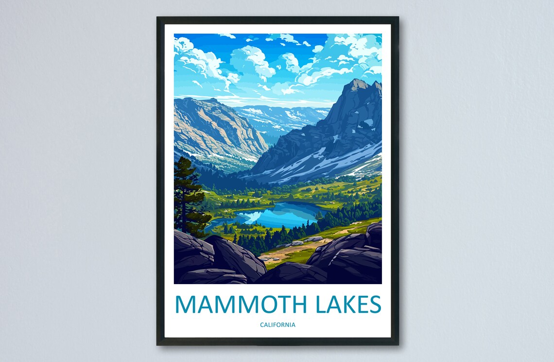 Mammoth Lakes California Alpine Mountain Lake Landscape Poster