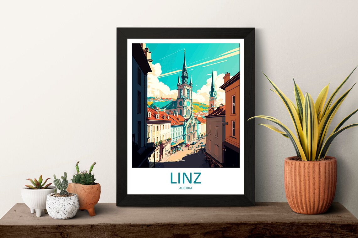 Linz Vintage Travel Poster, Austria City Art - Image 3