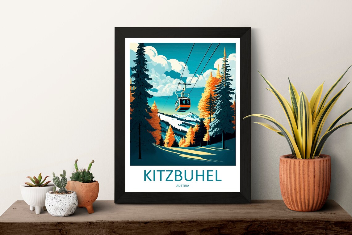 Kitzbuhel Travel Poster, Austria Ski Wall Art - Image 3