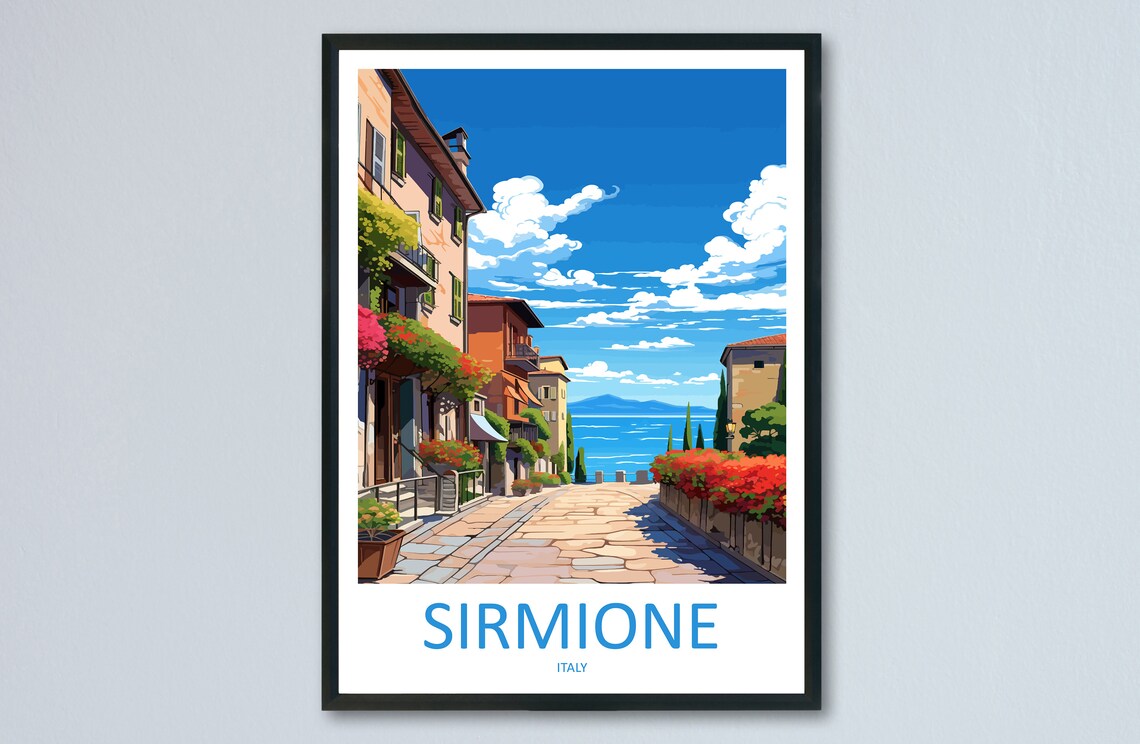 Sirmione Italy Travel Poster, Europe Wall Art