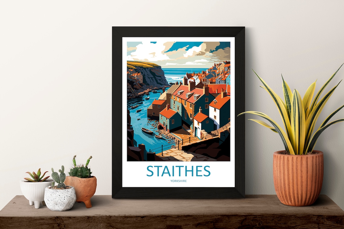 Staithes Travel Poster, England Wall Art - Image 3