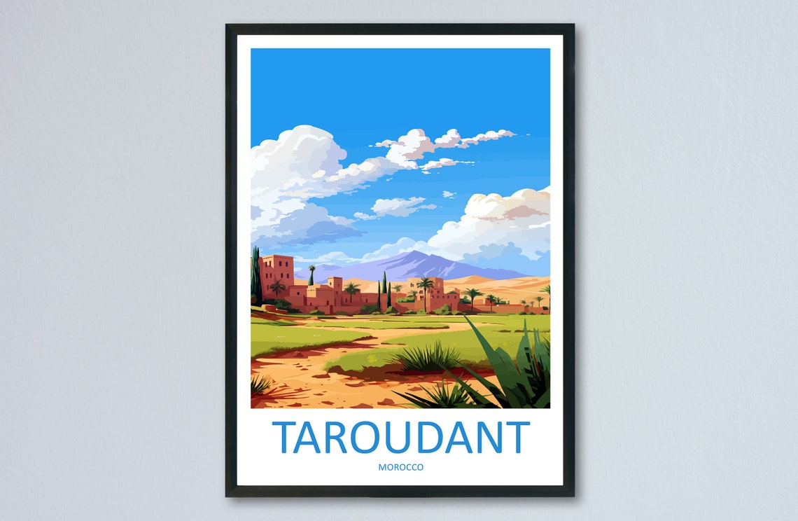 Taroudant Morocco Mud Brick Old Town Beneath the Atlas Travel Poster
